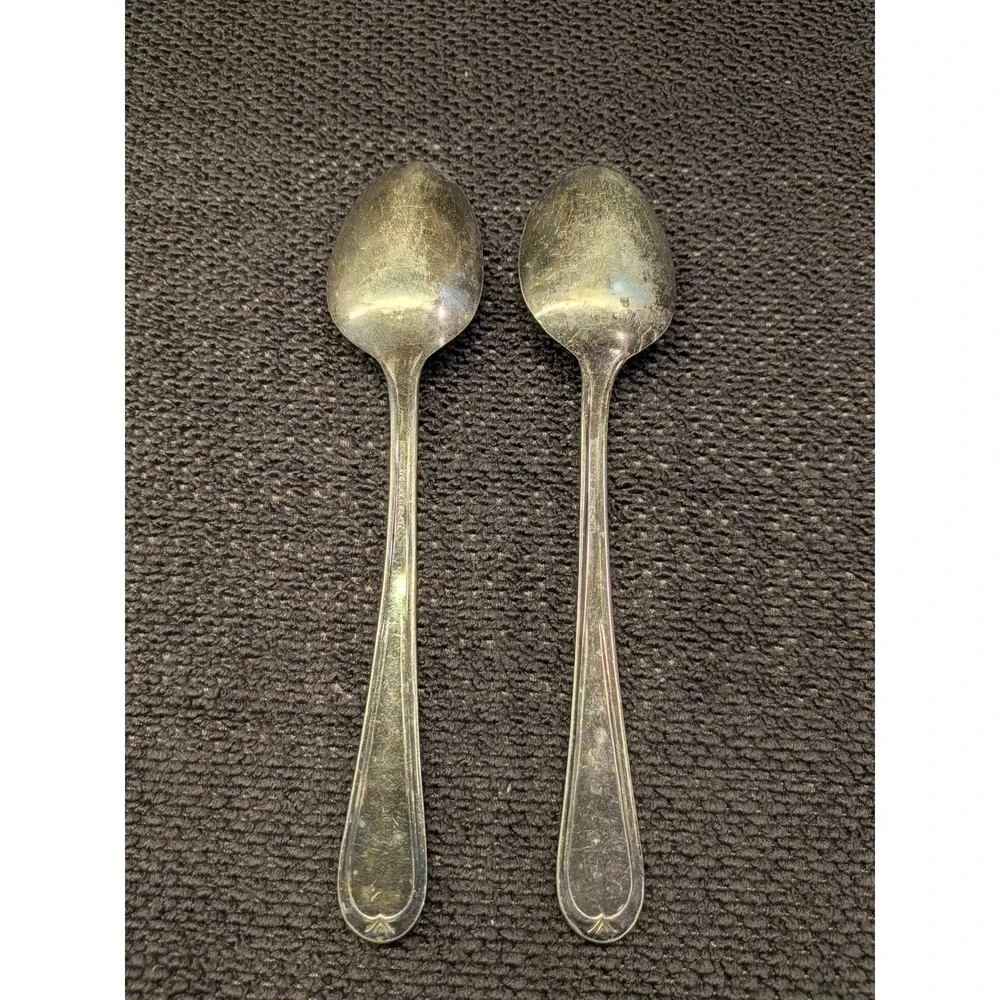 Set of Vintage Newport Silver-Plated Teaspoons, Ornate Floral & Scroll Pattern
